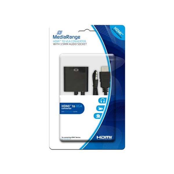 0006577_0 Καλώδιο MediaRange HDMI/VGA Converter with 3.5mm. audio socket Black (MRCS167)
