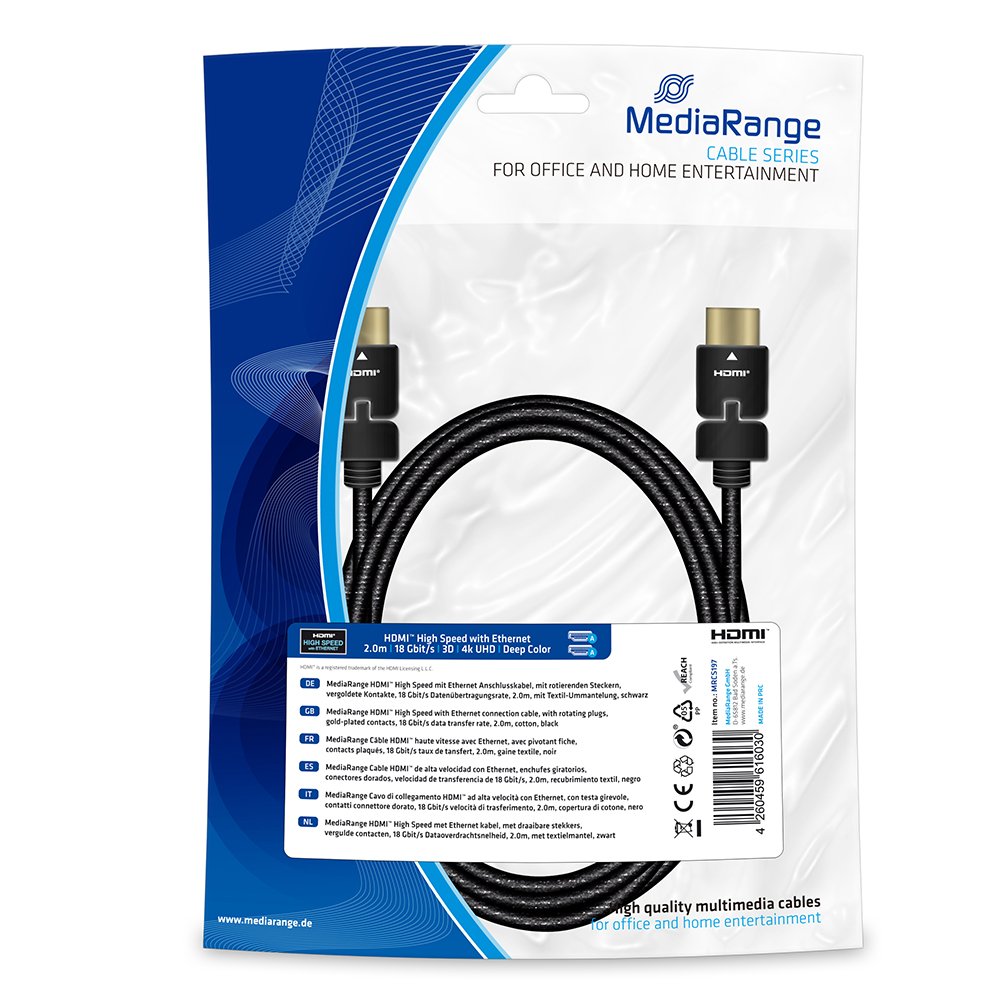 0019529_0 Καλώδιο MediaRange HDMI High Speed with Ethernet connection