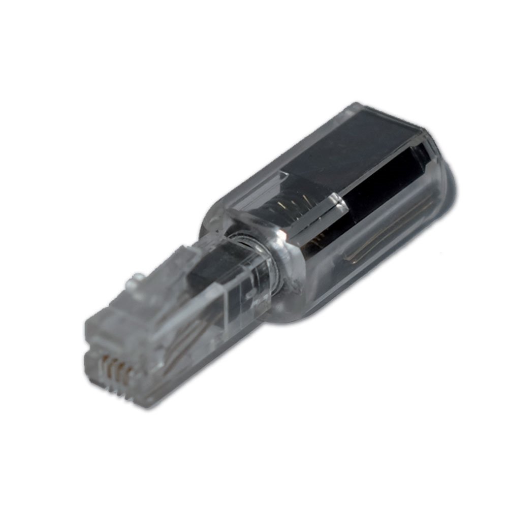 0009061_0 MediaRange Anti-Twist Adaptor for Telephones with plug-in Handset Black/Transparent (MRCS305)