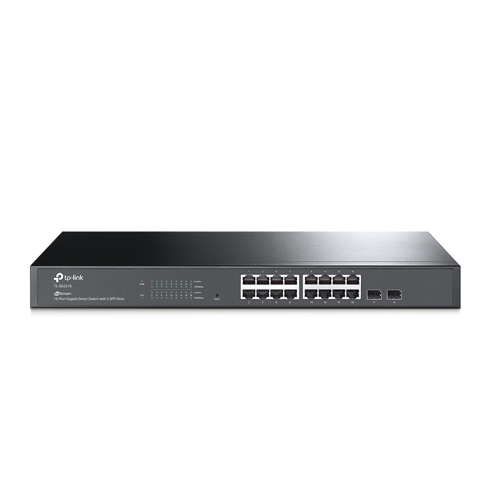 0056818_0 TP-LINK JetStream 16-Port Gigabit Smart Switch with 2 Gigabit SFP Slots (TL-SG2218) (TPTL-SG2218)