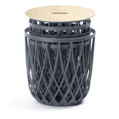 Prosperplast Uniqubo Set 5 Basket 447mm Grey (IKUB35W-S433) (PSPIKUB35W-S433)