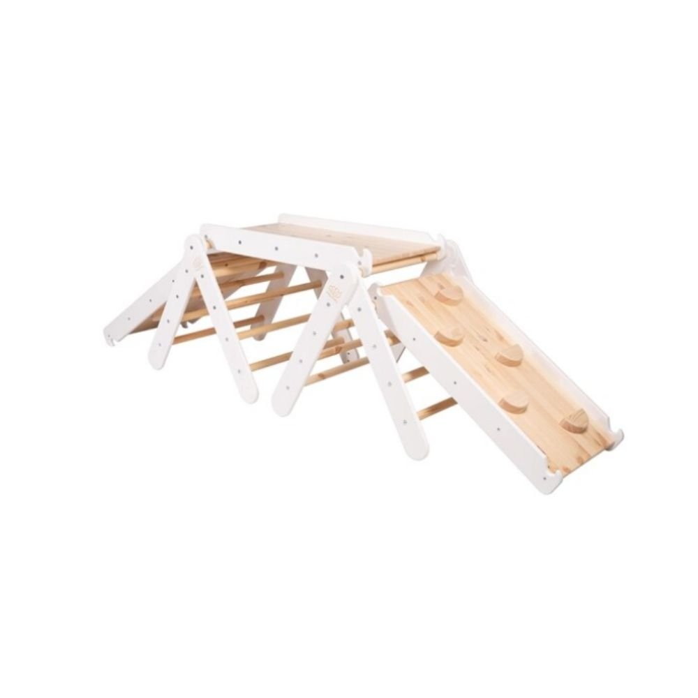 0061501_0 MeowBaby Climbing Triangle for Children with Slide Set White (ZZWDA001) (MEBZZWDA001)