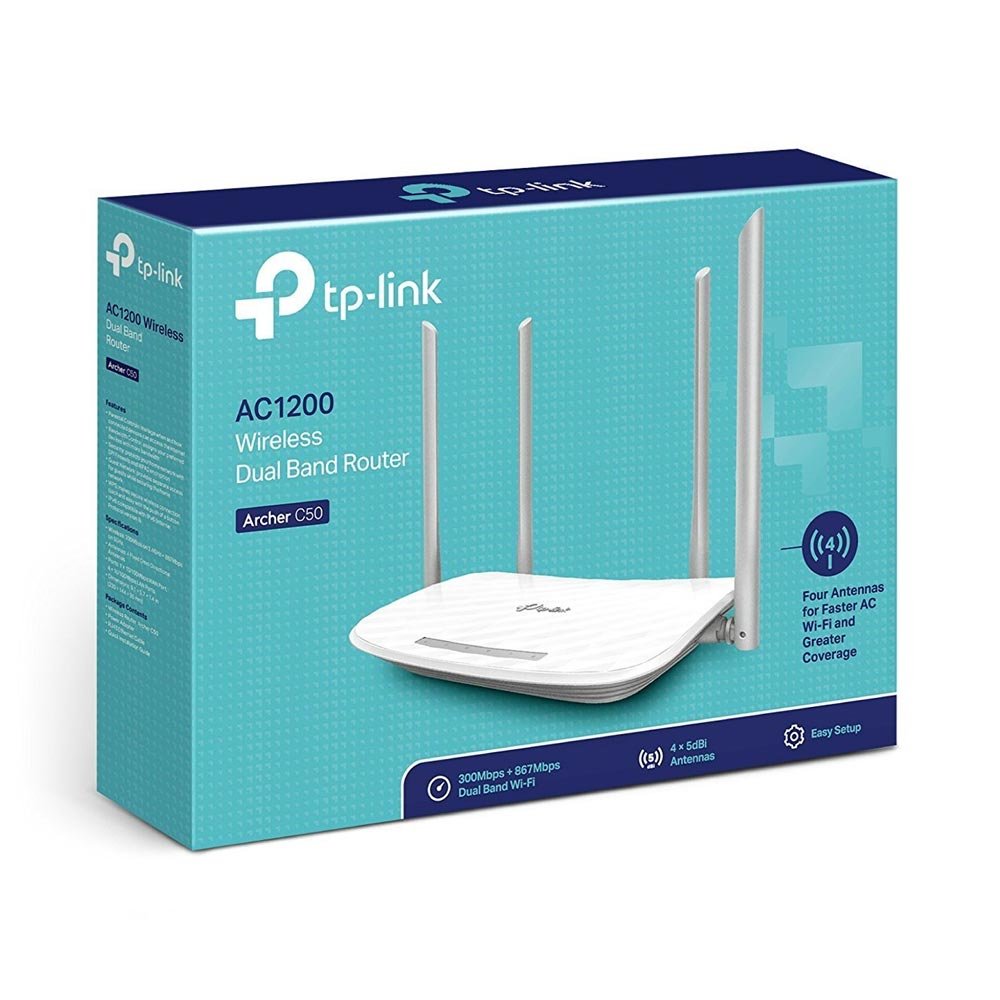 0014642_0 TP-LINK Router Archer C50 v4 Dual Band AC1200 (ARCHER C50) (TPARCHERC50)