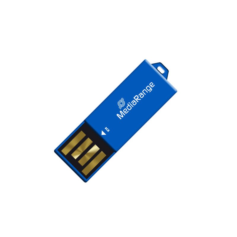 0005478_0 MediaRange USB 2.0 Nano Flash Drive Paper-clip stick 8GB (Blue) (MR975)