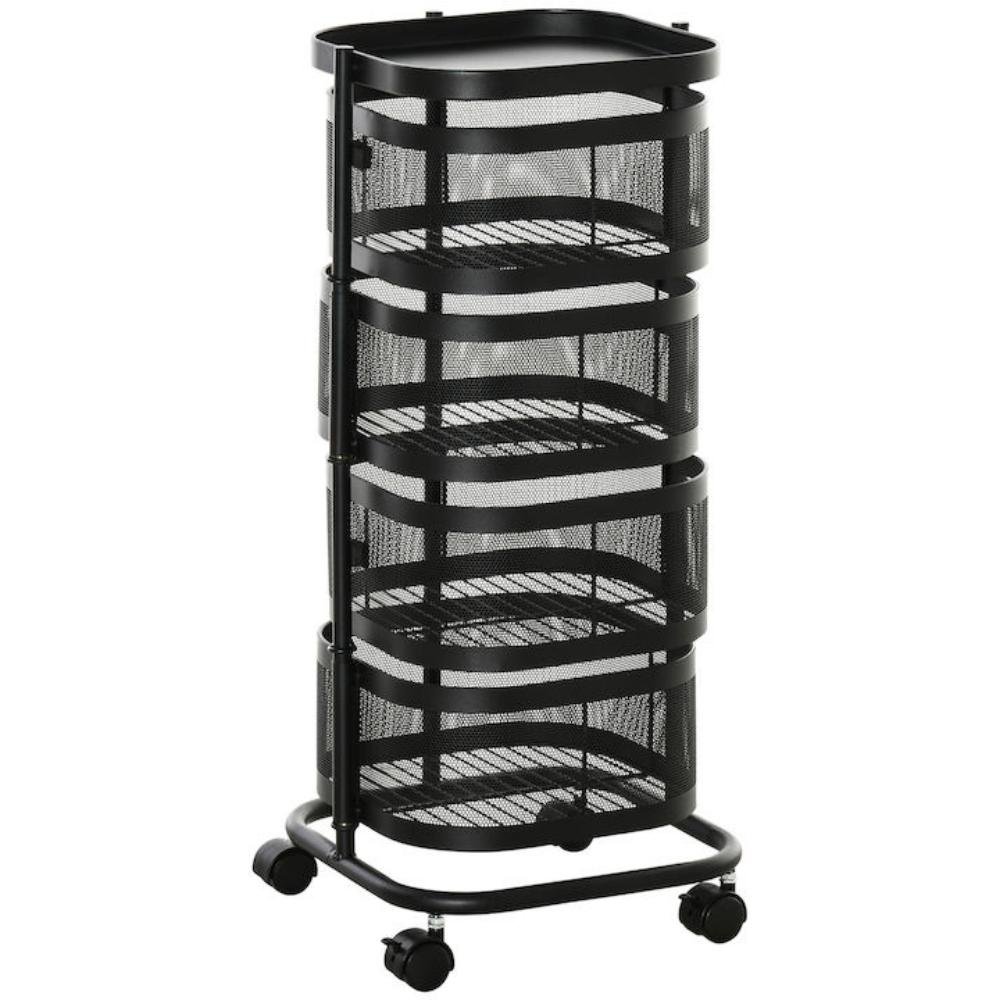 0067653_0 Homcom Τρόλεϊ Φαγητού Με 4 Καλάθια 33x33x77 (850-184) (HOM850-184)