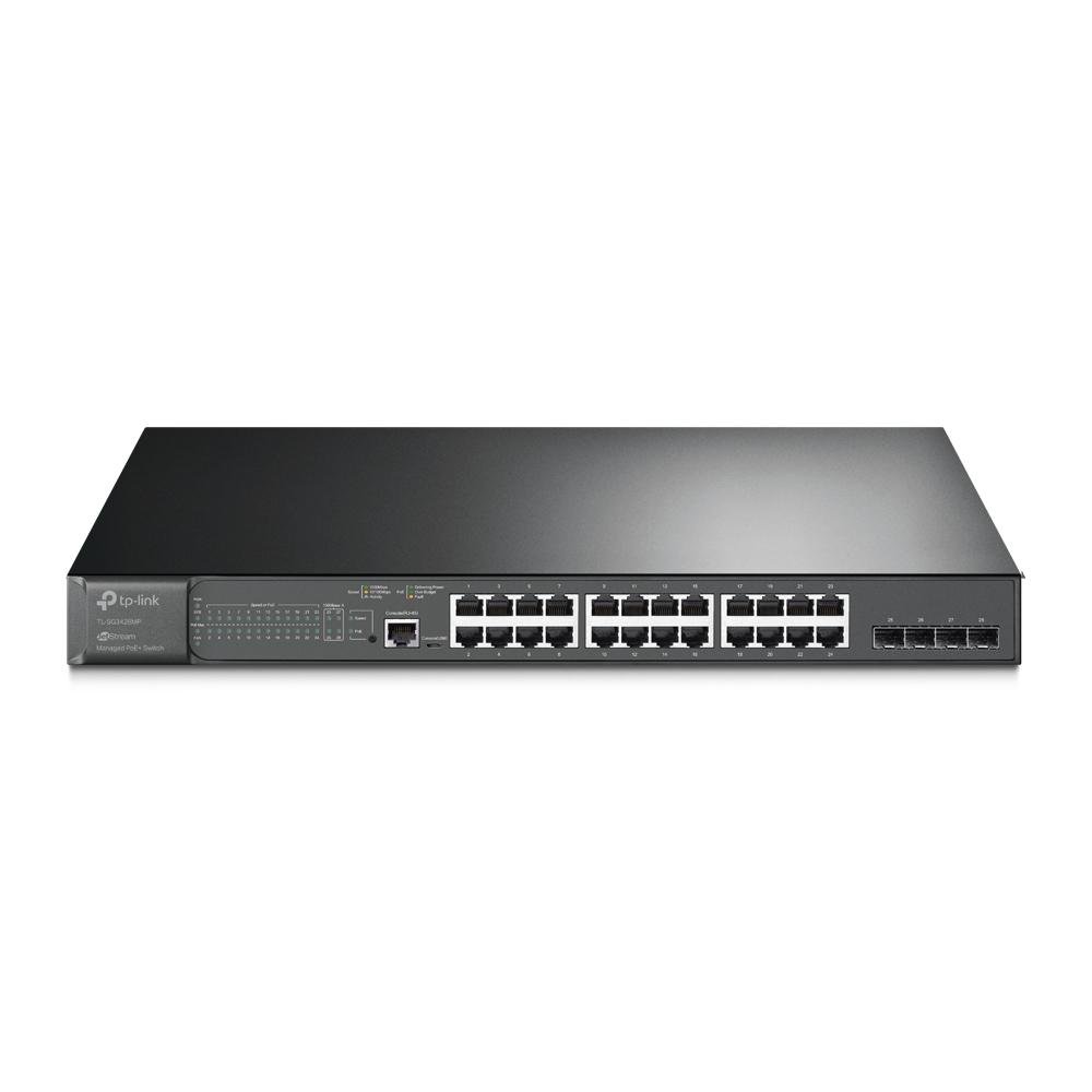 0068967_0 TP-Link JetStream 28-Port Gigabit L2 Managed Switch with 24-Port PoE+ (TL-SG3428MP) (TPTL-SG3428MP)