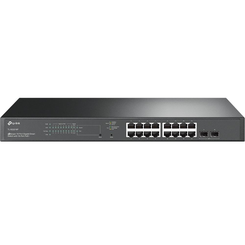 0068968_0 TP-Link JetStream 18-Port Gigabit Smart Switch with 16-Port PoE+ (TL-SG2218P) (TPTL-SG2218P)