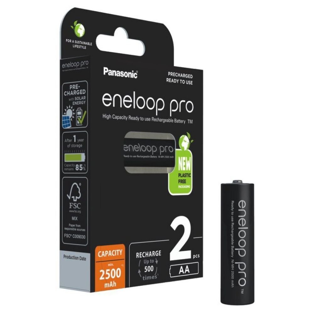 0062872_0 Panasonic Eneloop Pro Επαναφορτιζόμενες Μπαταρίες AA Ni-MH 2500mAh 1.2V 2τμχ (9719104) (PAN9719104)