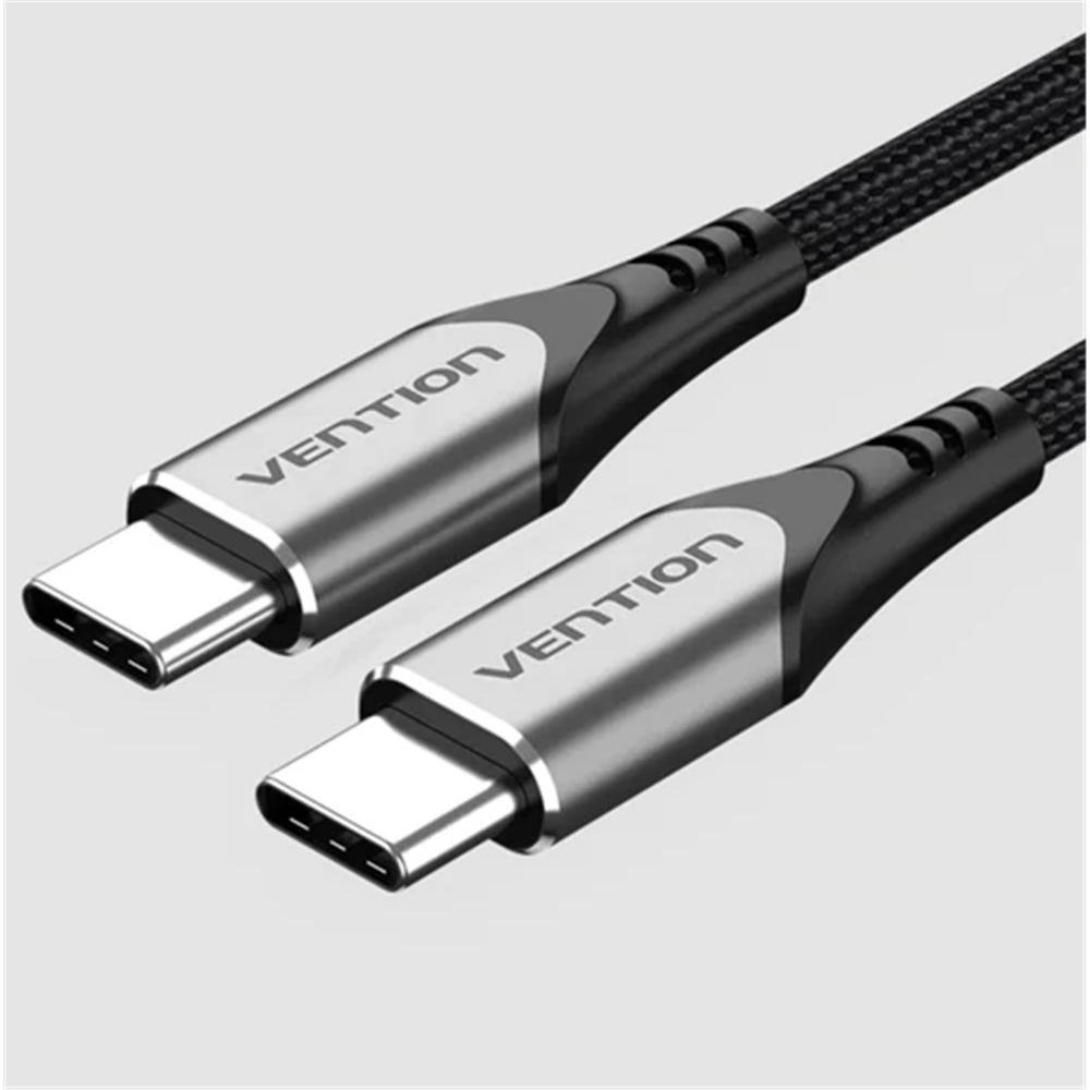 0066151_0 VENTION Nylon Braided Type-C to Type-C 3A/PD 60W Cable 1M Gray Aluminum Alloy Type (TADHF) (VENTADHF)