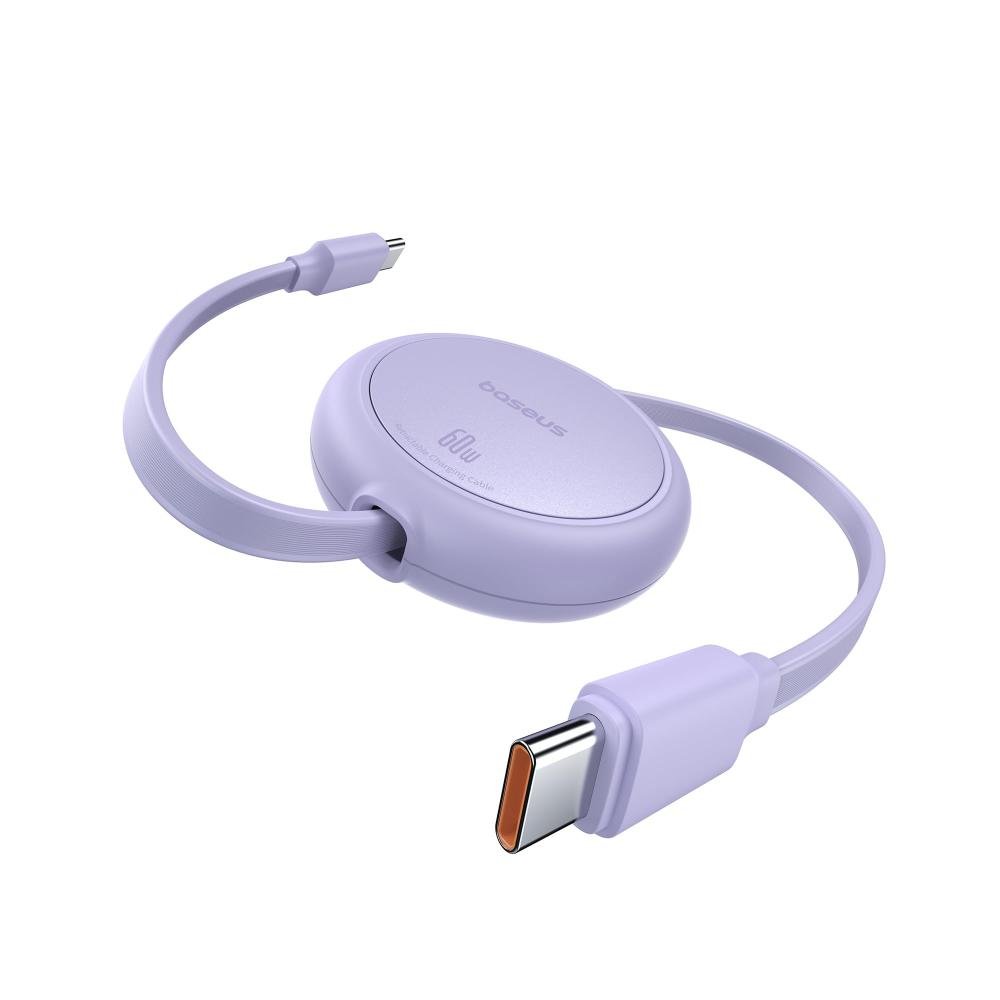 0069253_0 Baseus Free2Pull Mini USB-C to USB-C 60W USB Cable 1m Purple (P10364500511-01) (BASP10364500511-01)