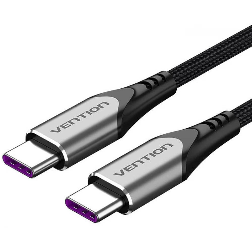 0069438_0 VENTION Nylon Braided Type-C to Type-C 5A/PD 100W Cable 1.5M Gray Aluminum Alloy Type (TAEHG) (VENTAEHG)