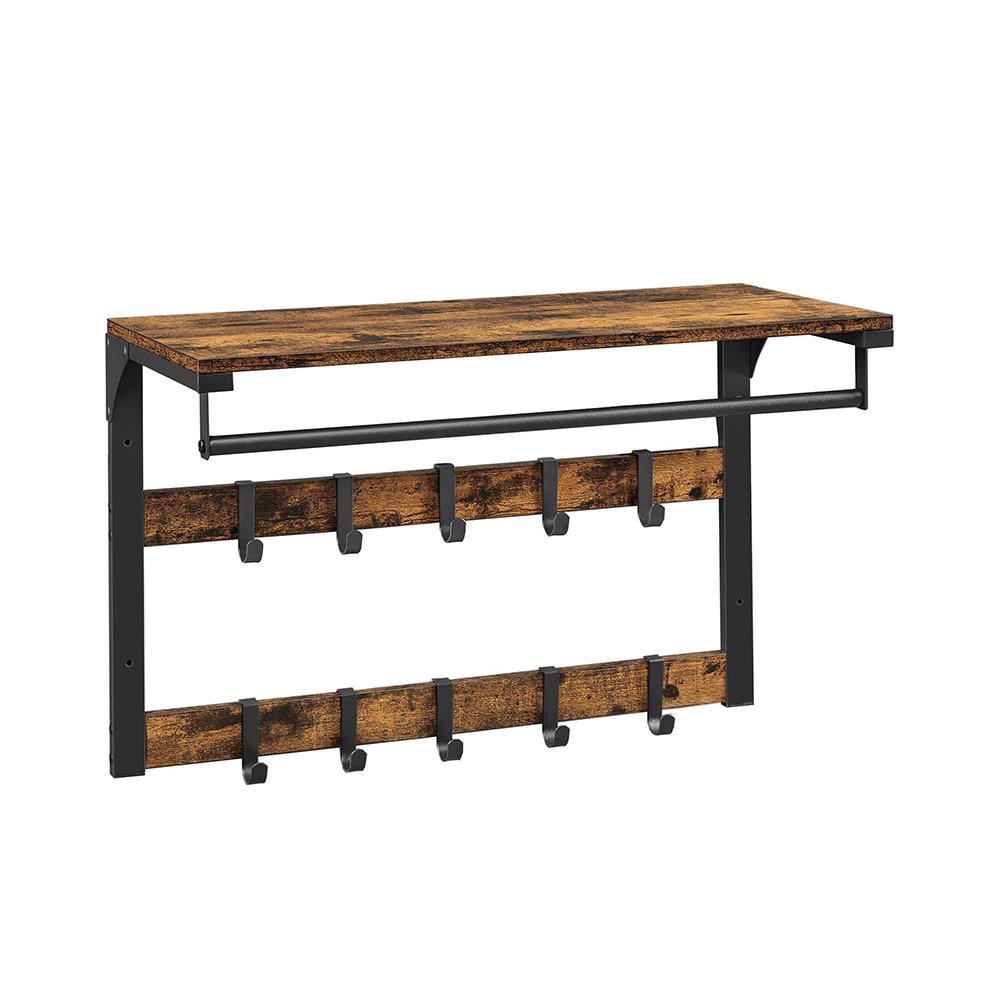 0058347_0 Vasagle Wall Coat Rack with Shelf 65 x 30 x 42 cm (LCR101B01) (VASLCR101B01)