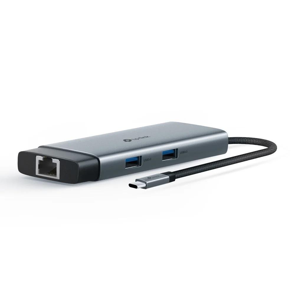 0070389_0 TP-LINK USB-C Docking Station with HDMI 4K PD Ethernet Gray (UH6120C) (TPUH6120C)