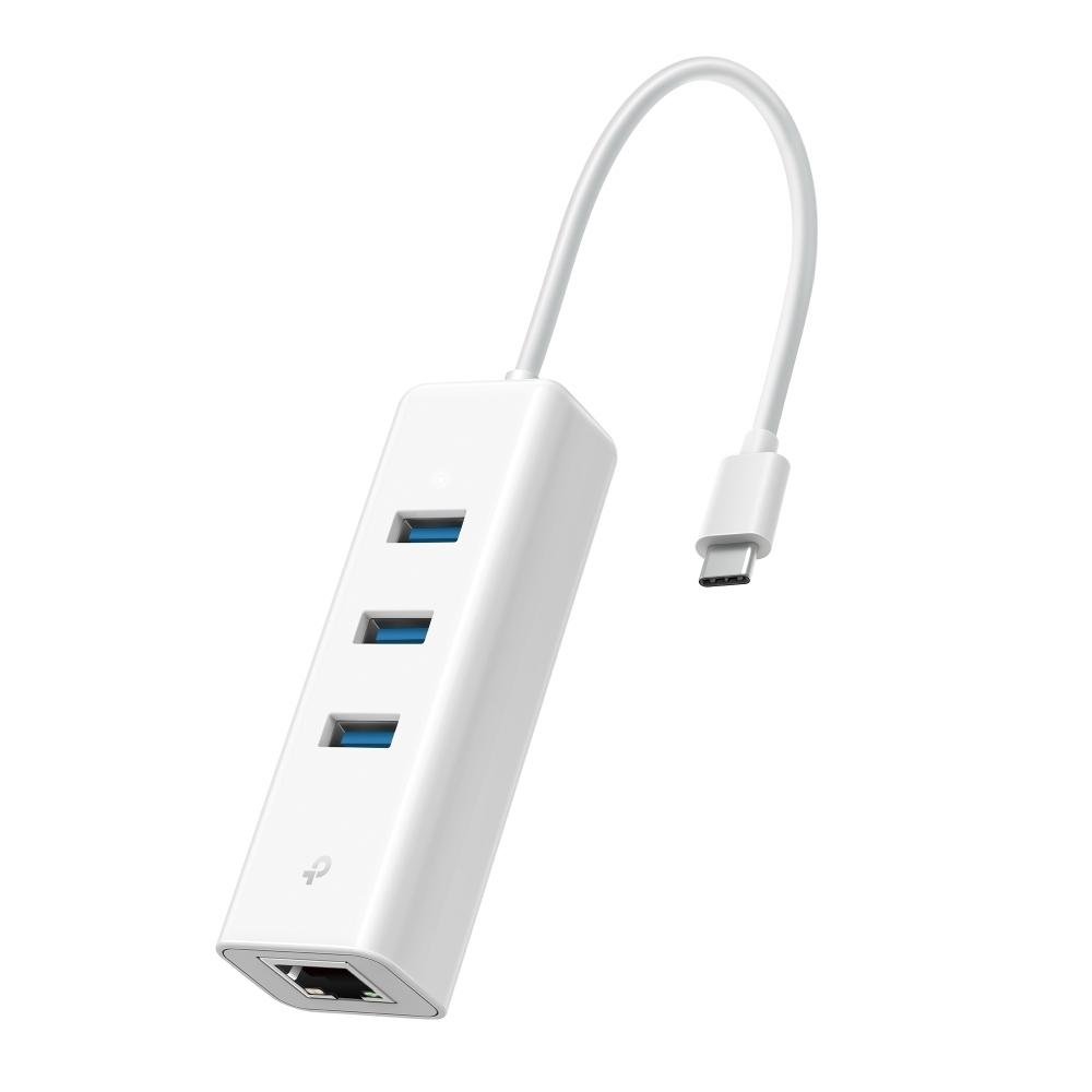 0070392_0 TP-LINK USB 2.0 3 Port Hub with USB-A / Ethernet Connection (UE330C) (TPUE330C)