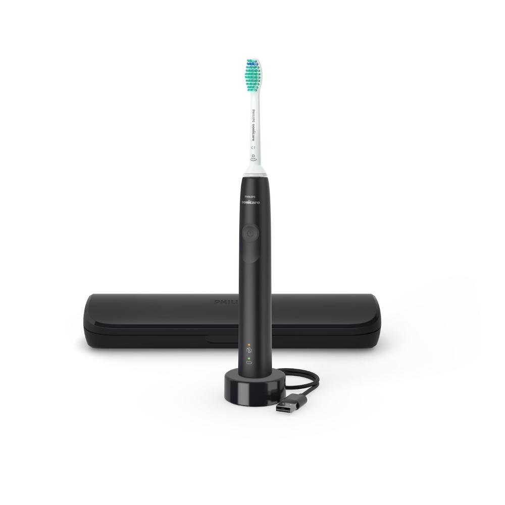 0071515_0 Philips Sonicare 3100 Series Ηλεκτρική Οδοντόβουρτσα και Θήκη Ταξιδίου Black (HX3673/14) (PHIHX3673-14)