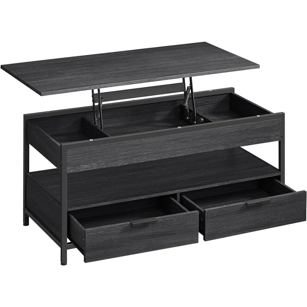 0066136_0 Vasagle Lift Top Coffee Table with Storage Drawers and Hidden Compartments Charcoal Grey (LCT209B22) (VASLCT209B22)