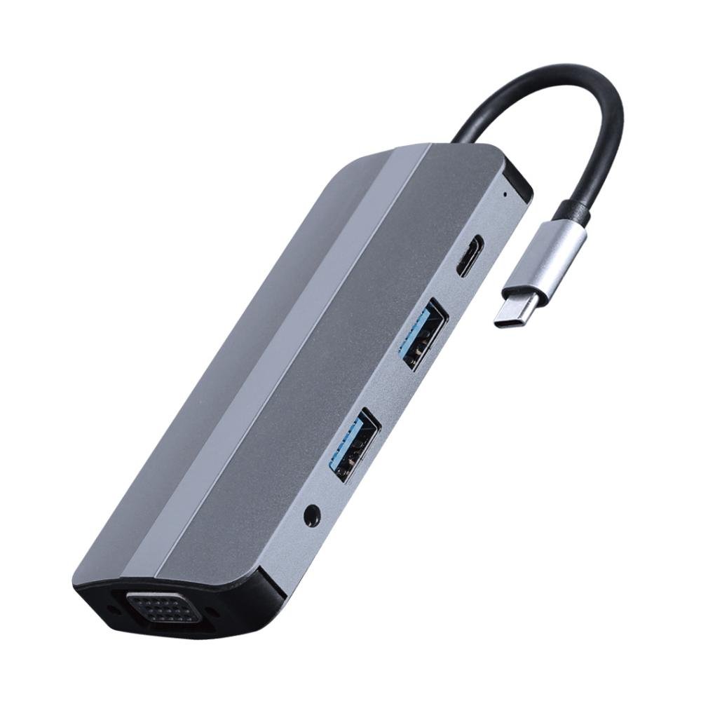 0070198_0 Gembird USB-C Docking Station με HDMI 4K PD Γκρι (A-CM-COMBO8-02) (GEMA-CM-COMBO8-02)