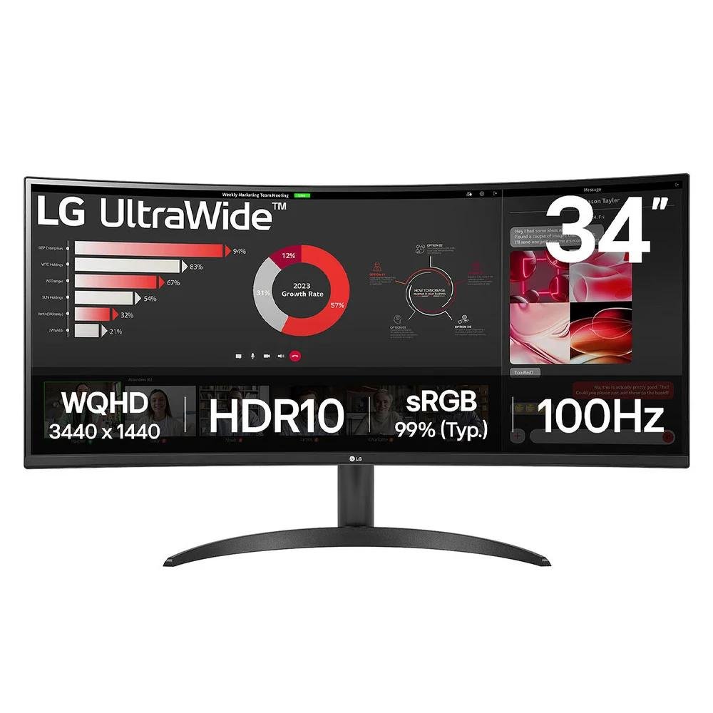 0070364_0 LG 34WR50QK-B Ultrawide VA HDR Curved Monitor 34" (LG34WR50QK-B)