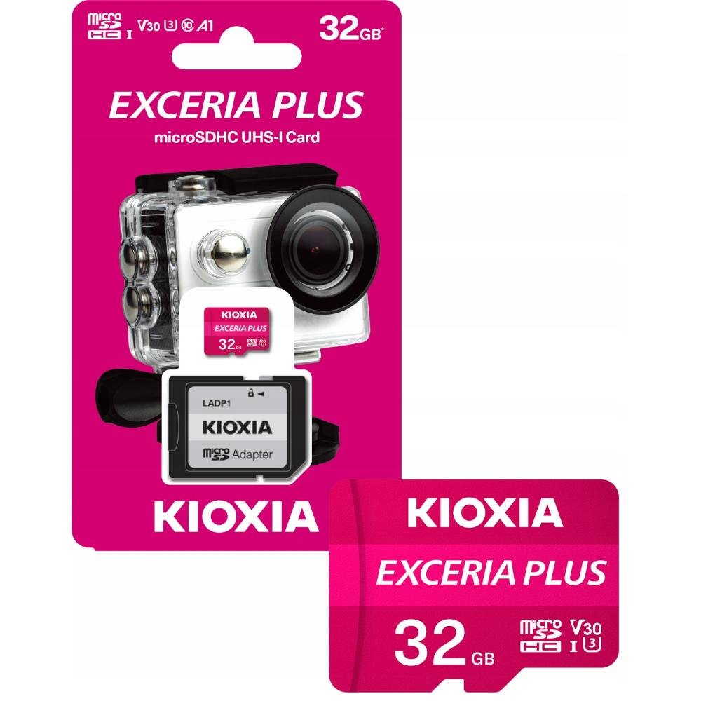 0072276_0 Kioxia Exceria Plus microSDHC 32GB Class 10 U3 V30 A1 UHS-I (LMPL1M032GG2) (KIOLMPL1M032GG2)