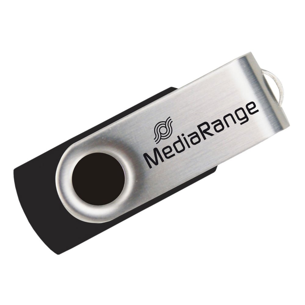 0005458_0 MediaRange USB 2.0 Flash Drive 8GB (Black/Silver) (MR908)