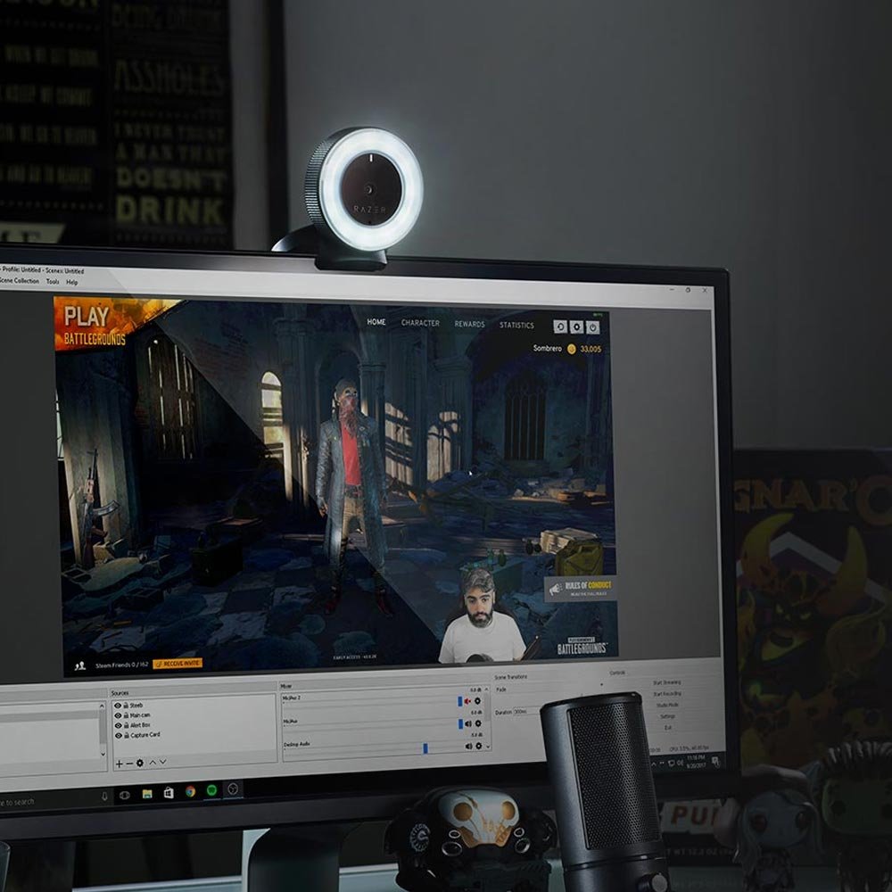 0054115_0 Razer Kiyo Webcam (RZ19-02320100-R3M1) (RAZRZ19-02320100-R3M1)