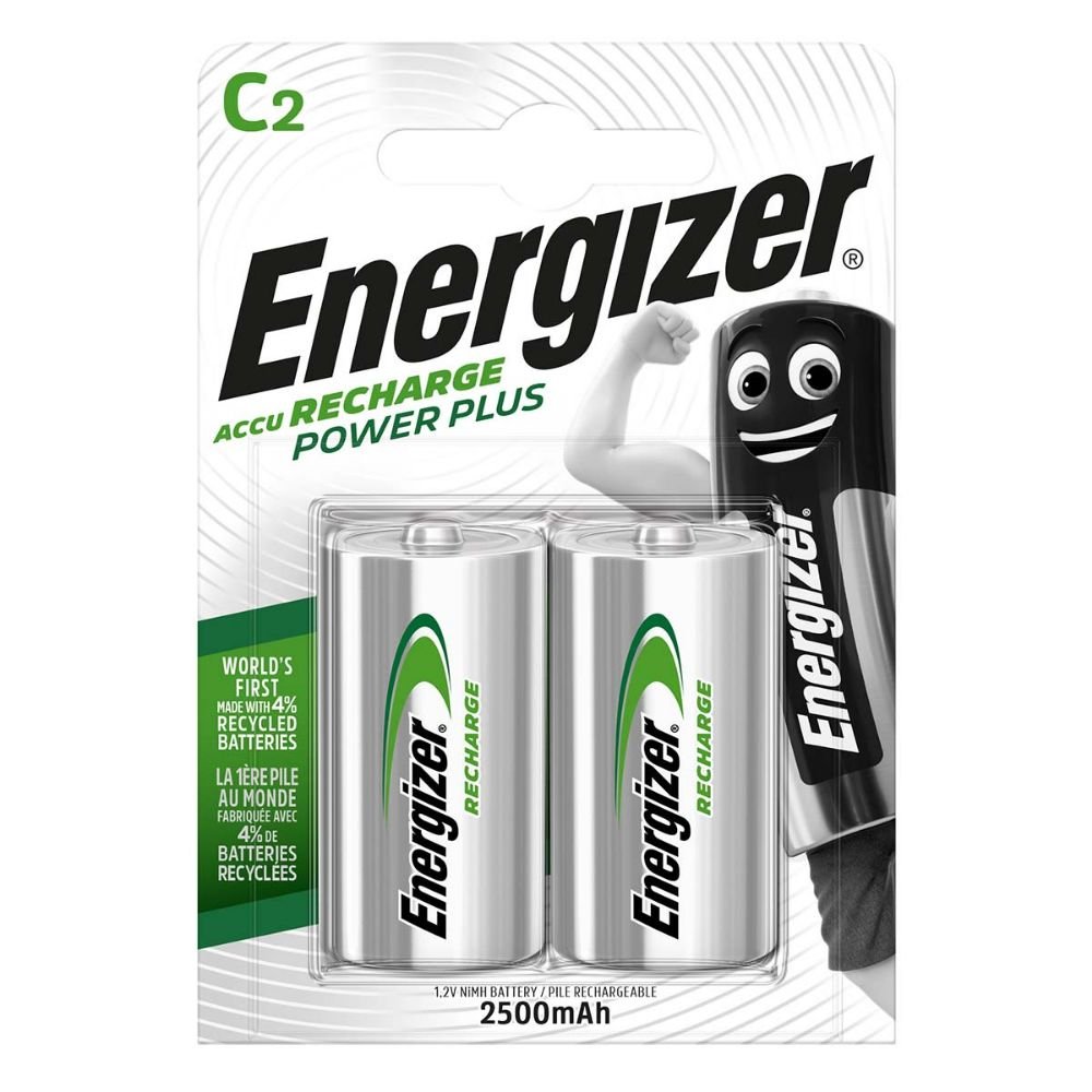0062821_0 Energizer Power Plus Επαναφορτιζόμενες Μπαταρίες C Ni-MH 2500mAh 1.2V 2τμχ (4956220) (ENE4956220)