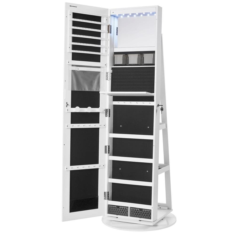 0066480_0 SONGMICS Jewellery Cabinet with Frameless Full Body Mirror (JJC007W01) (SNGJJC007W01)