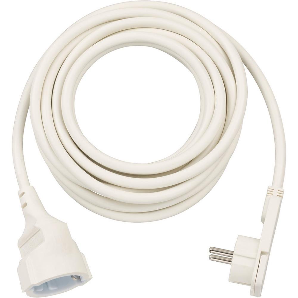 0073990_0 Brennenstuhl Quality Plastic Extension Cable with Flat Plug 5m H05VV-F3G1.5 white (1168980250) (BNN1168980250)