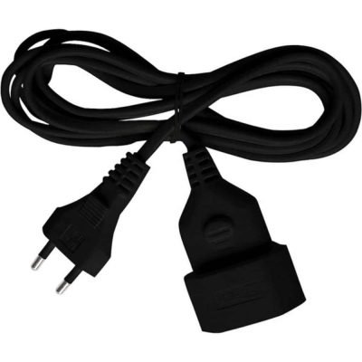 Brennenstuhl Plastic extension cable 5m black H03VVH2-F 2x0