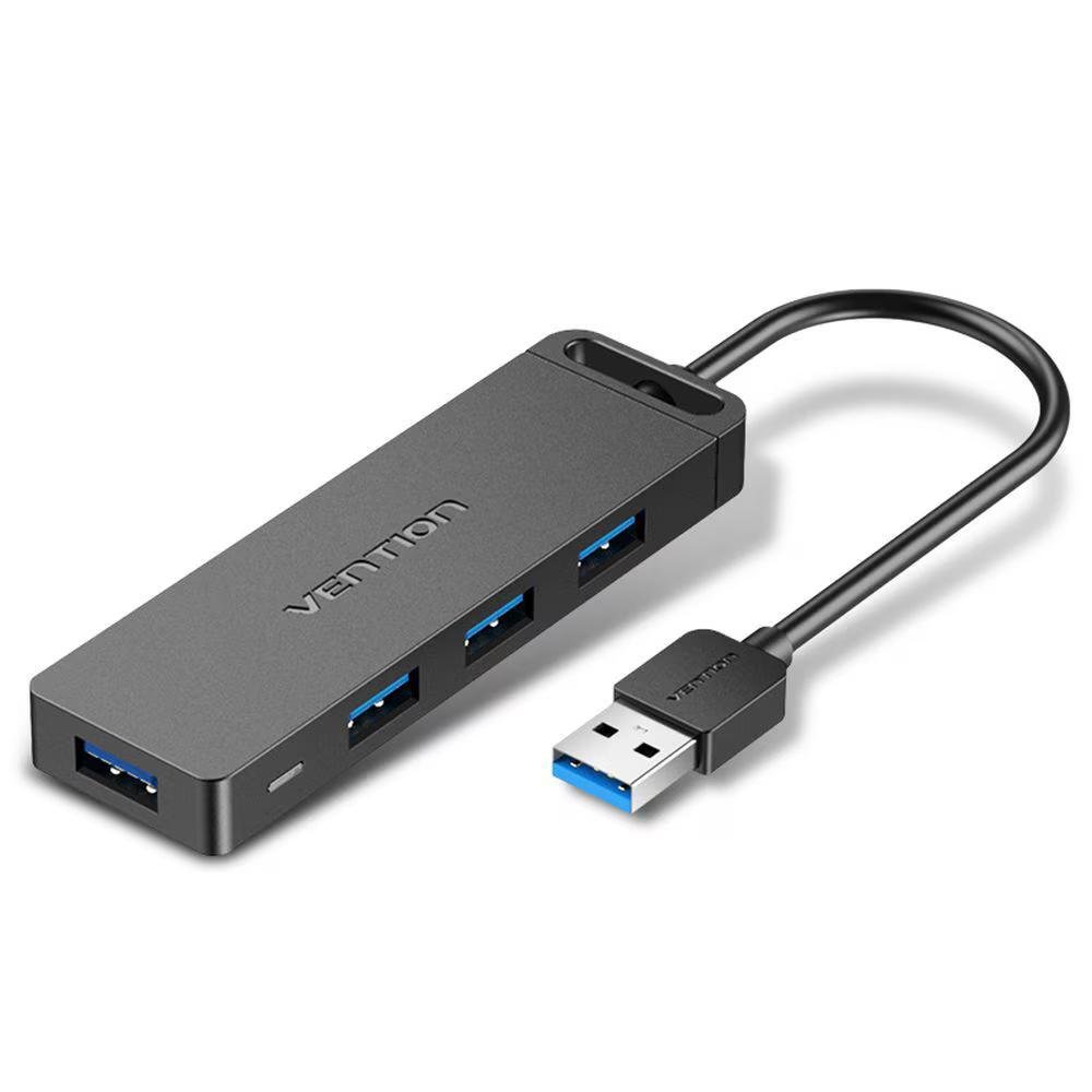 0066721_0 VENTION 4-Port USB 3.0 Hub with Power Supply 0.5M Black (CHLBD) (VENCHLBD)