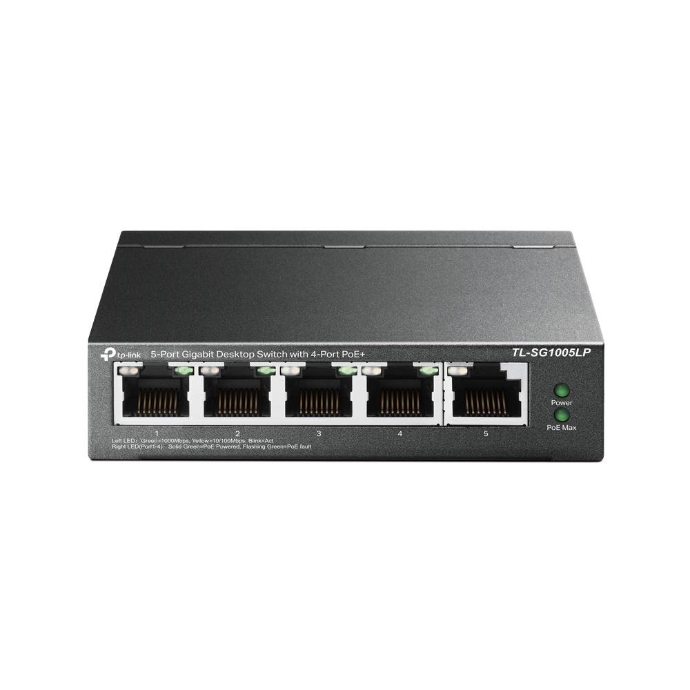 0068969_0 TP-LINK 5-Port Gigabit Desktop Switch with 4-Port PoE+ (TL-SG1005LP) (TPTL-SG1005LP)