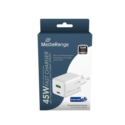 MediaRange 45W GaN Fast Charging Adapter (EU-Plug)