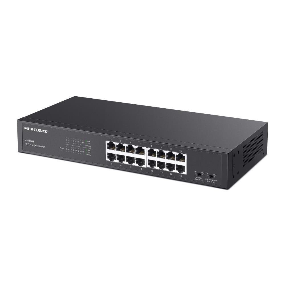 0074875_0 Mercusys 16-port Steel Case Gigabit Switch (MS116GS) (MERMS116GS)