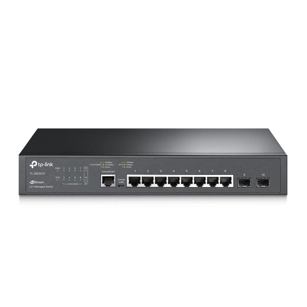 0074894_0 TP-LINK JetStream™ 8-Port Gigabit L2+ Managed Switch with 2 SFP Slots(TL-SG3210) (TPTL-SG3210)