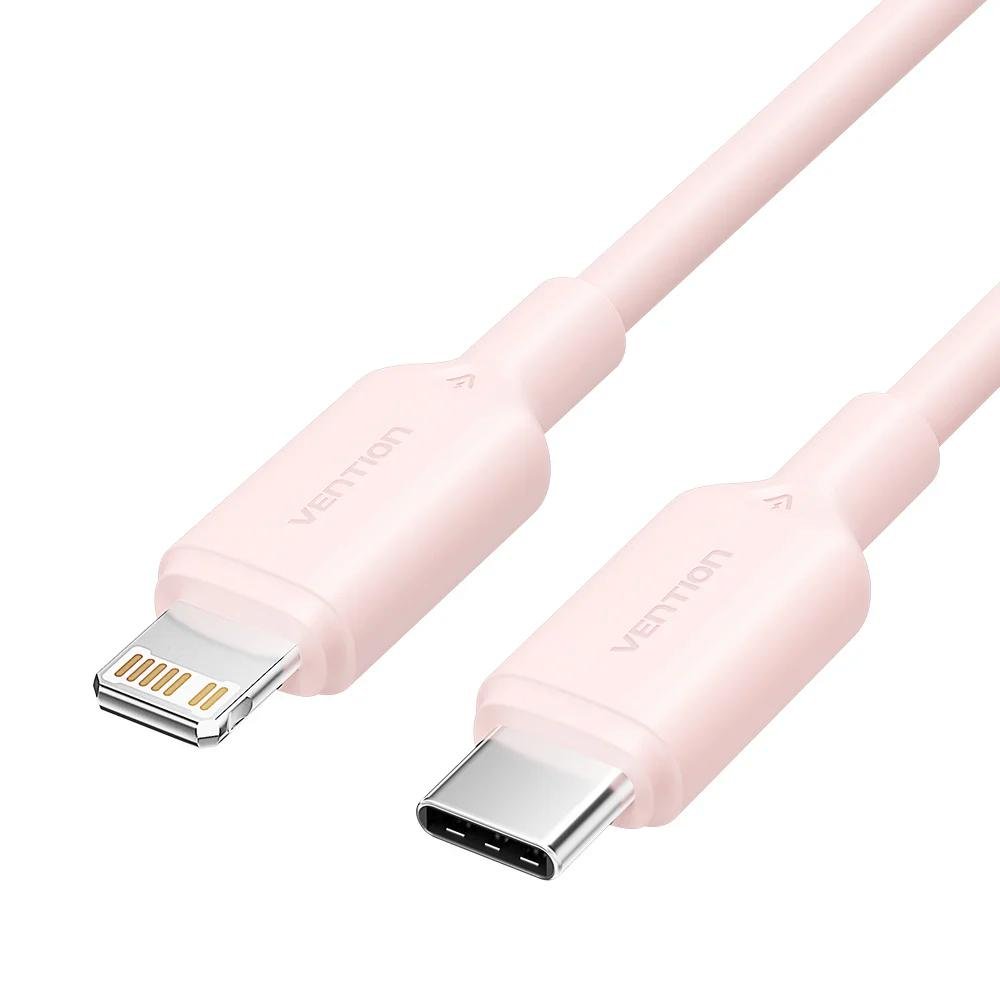 0074937_0 VENTION Type-C Male to Lightning Male 3A Cable 2M Pink PVC Type (LAKPH) (VENLAKPH)