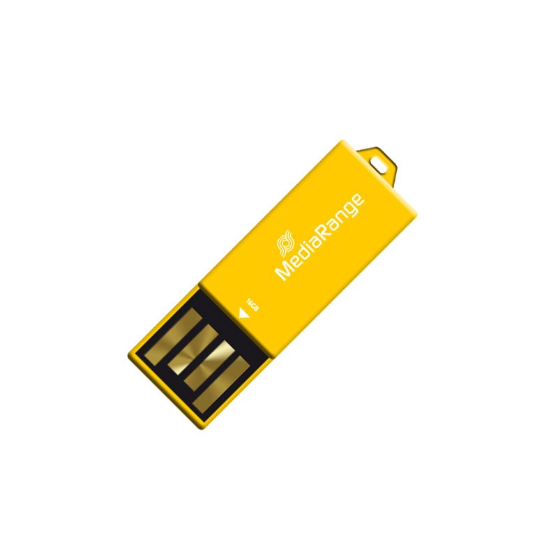 0005479_0 MediaRange USB 2.0 Nano Flash Drive Paper-clip stick 16GB (Yellow) (MR976)