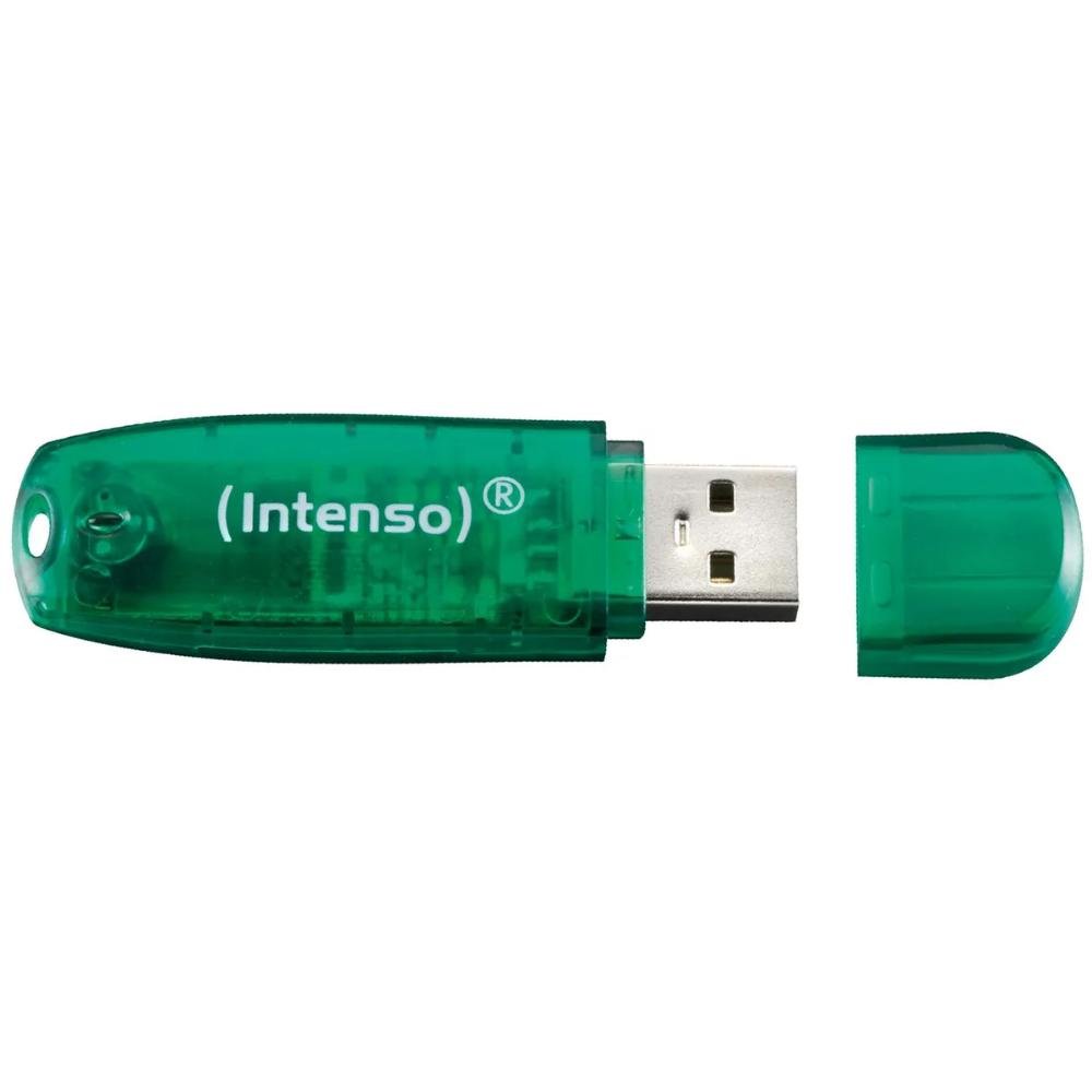0074125_0 Intenso USB 2.0 Stick 8GB Rainbow Line Green (3502460) (NSO3502460)