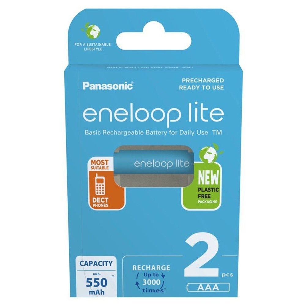 0062862_0 Panasonic Eneloop Lite Επαναφορτιζόμενες Μπαταρίες AAA Ni-MH 550mAh 1.2V 2τμχ (8212625) (PAN8212625)