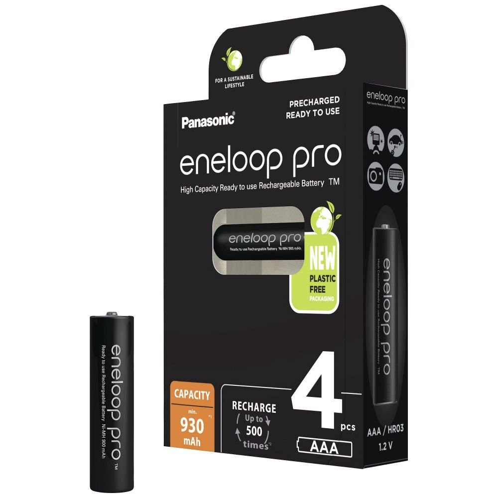 0062866_0 Panasonic Eneloop Pro Επαναφορτιζόμενες Μπαταρίες AAA Ni-MH 930mAh 1.2V 4τμχ (8607546) (PAN8607546)