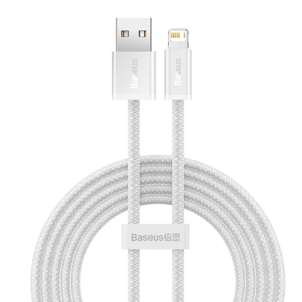 0064309_0 Baseus Dynamic Braided USB to Lightning Cable Λευκό 1m (CALD000402) (BASCALD000402)