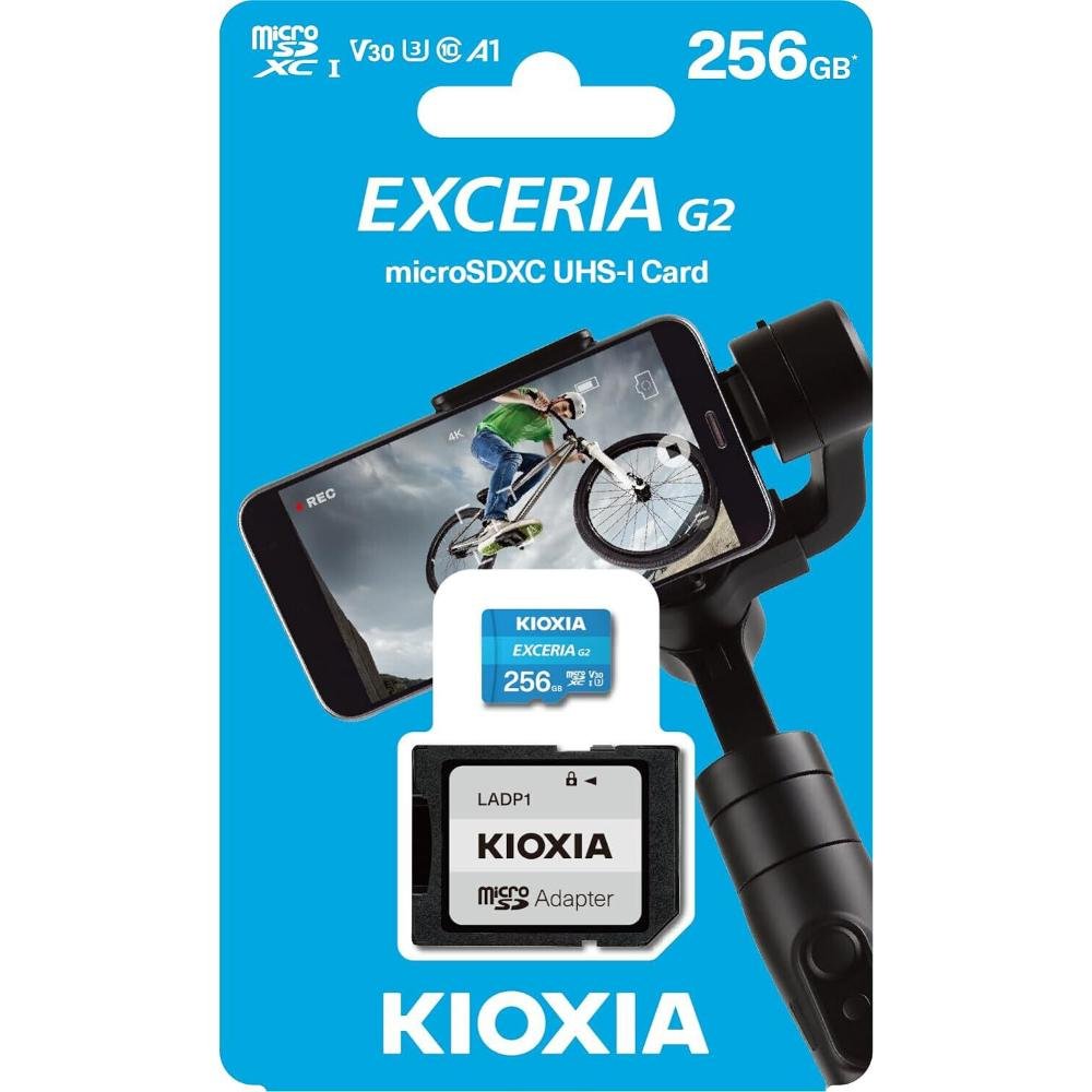 0072280_0 Kioxia Exceria G2 microSDXC 256GB Class 10 U3 V30 UHS-I με αντάπτορα (LMEX2L256GG2) (KIOLMEX2L256GG2)