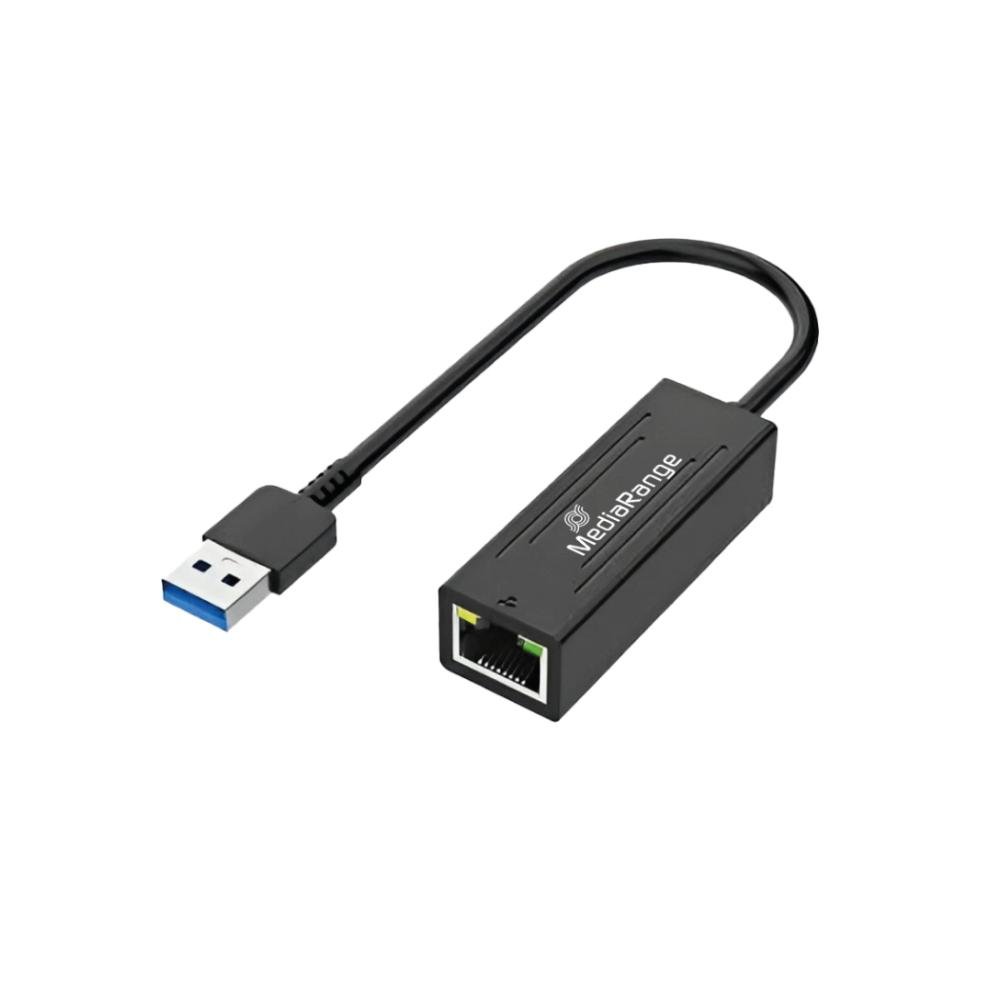 0077294_0 MediaRange USB-A Ethernet Adapter with RJ45 Port