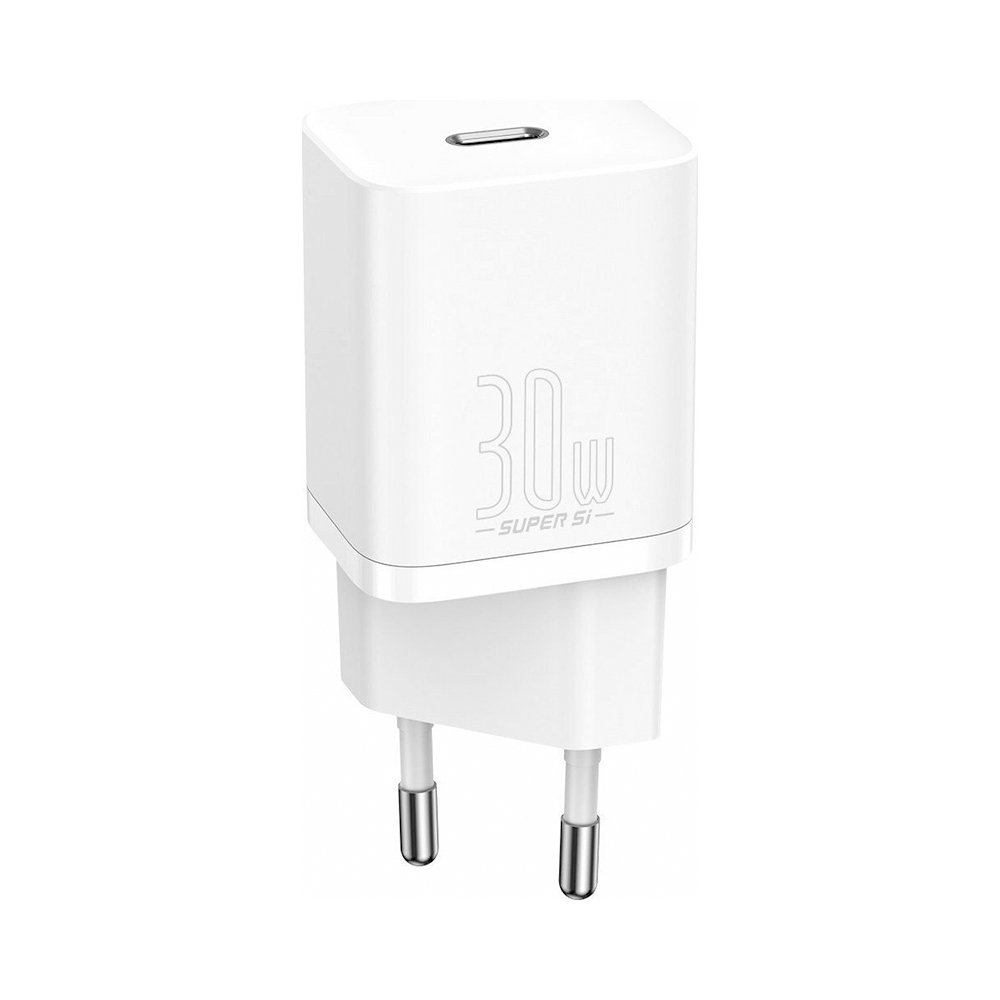 0055581_0 Baseus Φορτιστής Χωρίς Καλώδιο με Θύρα USB-C 30W Power Delivery Λευκός (Super Si) (CCSUP-J02) (BASCCSUPJ02)