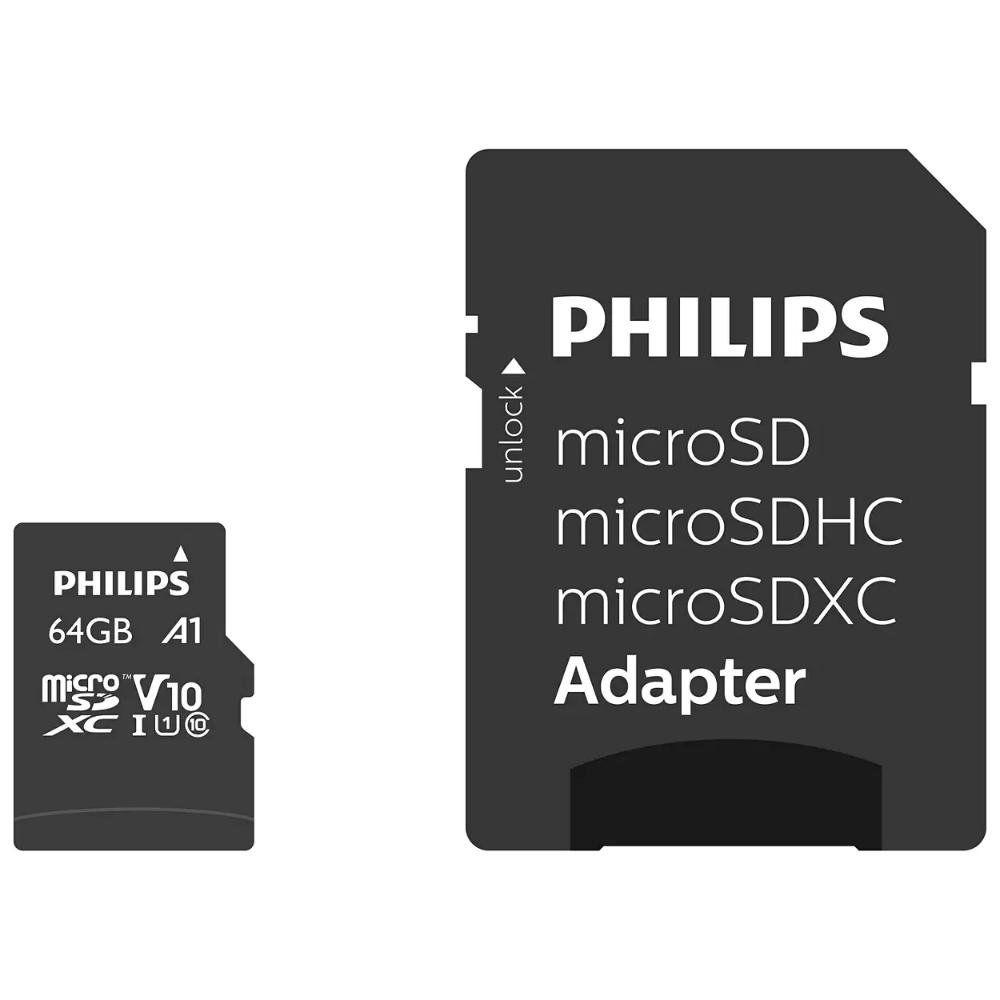 0065988_0 Philips microSDXC 64GB Class 10 U1 UHS-I με αντάπτορα (FM64MP45B/00) (PHIFM64MP45B-00)