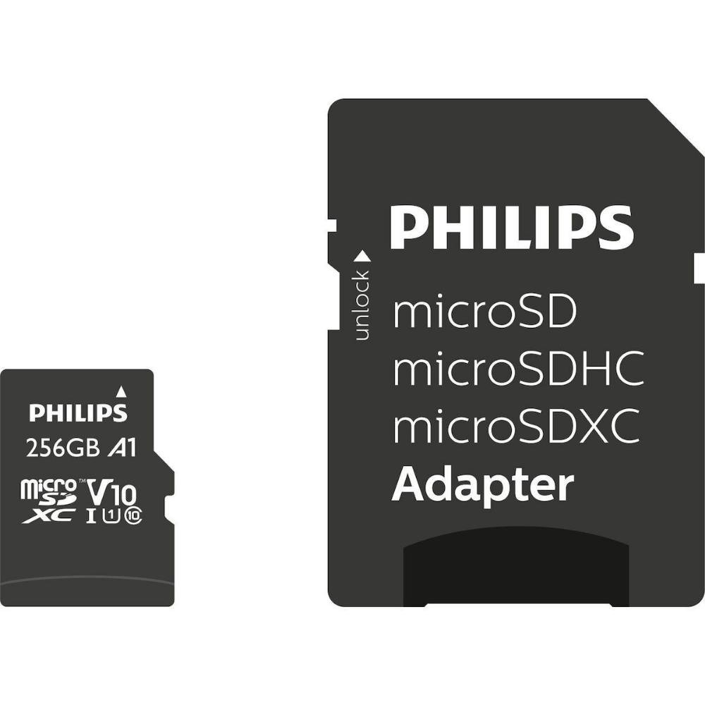 0066015_0 Philips microSDXC 256GB Class 10 U1 V30 A1 UHS-I με αντάπτορα (FM25MP45B/00) (PHIFM25MP45B-00)