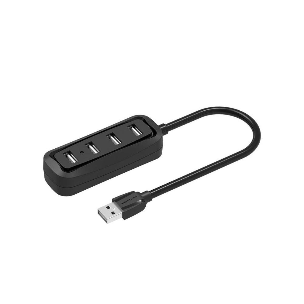 0066629_0 VENTION 4-Ports USB 2.0 Hub 0.5M Black (VAS-J43-B050) (VENVAS-J43-B050)
