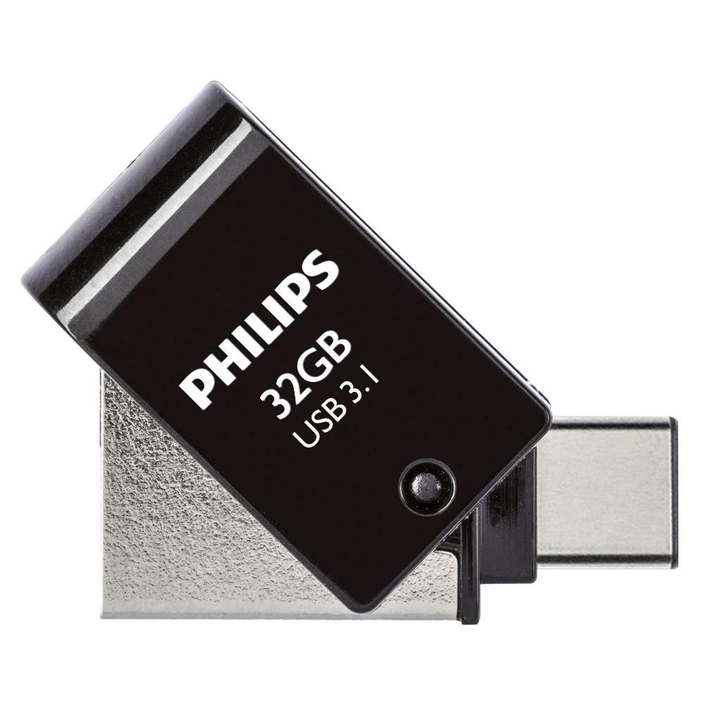 0066802_0 Philips 2-in-1 32GB USB 3.1 Stick με σύνδεση USB-C Μαύρο (PHUSB32G2IN1OTGGU3C) (PHIPHUSB32G2IN1OTGGU3C)