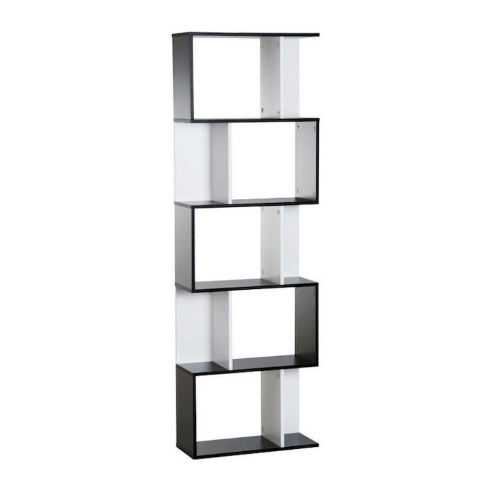 0067664_0 Homcom Ξύλινη Βιβλιοθήκη Με 5 Ράφια 60x24x184.5 (833-450BK) (HOM833-450BK)
