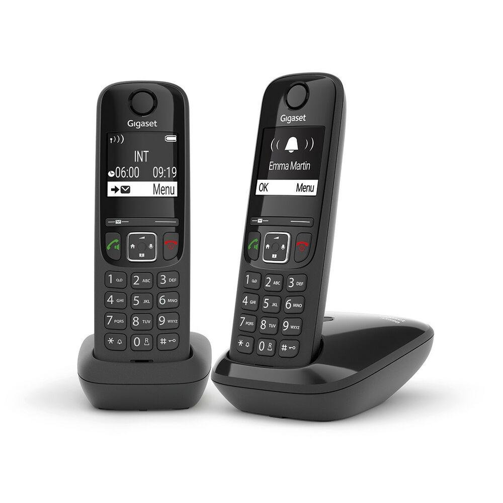 0074907_0 Gigaset Wireless Phone As690 Duo Black (L36852-H2816-D201) (GGSAS690DUO-BK)