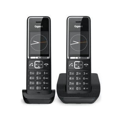 Gigaset Comfort 550 Ασύρματο Τηλέφωνο Duo με Ελληνικό Μενού Μαύρο (L36852-H3001-D204) (GGSL36852-H3001-D204)